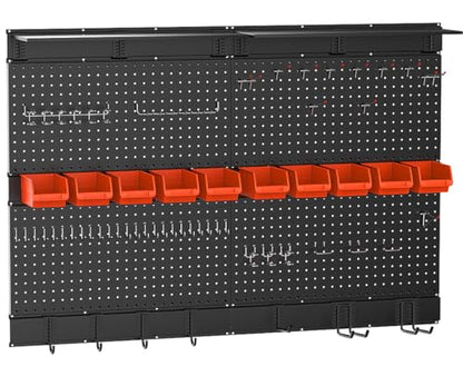 Ultrawall Pegboard Wall Organizer, 48 X 36 inch Garage Storage Pegboard - color: Black