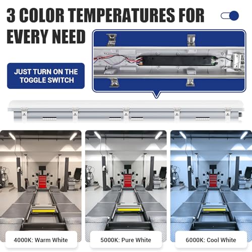 4FT LED Vapor Tight Light 60W/50W/40W,4000K/5000K/6000K CCT,1Pack - size: 4FT (1-Pack)