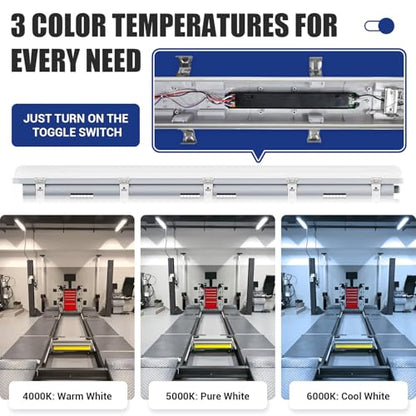 4FT LED Vapor Tight Light 60W/50W/40W,4000K/5000K/6000K CCT,1Pack - size: 4FT (1-Pack)