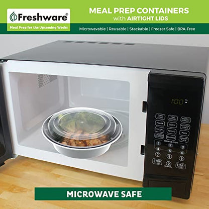 Freshware Meal Prep Containers with lids [150 Pack] Food Storage Containers, Bento Box, BPA-Free, Stackable, Microwave, Dishwasher, Freezer Safe, 32 Oz, Black - size: 28OZ-150PK