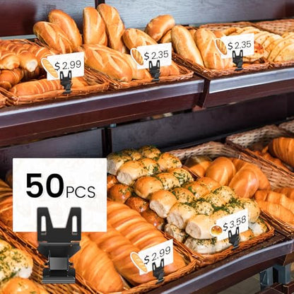 50 Pcs Metal Pop Clip Sign Stand Holder, 270° Rotatable Price Tag Clips