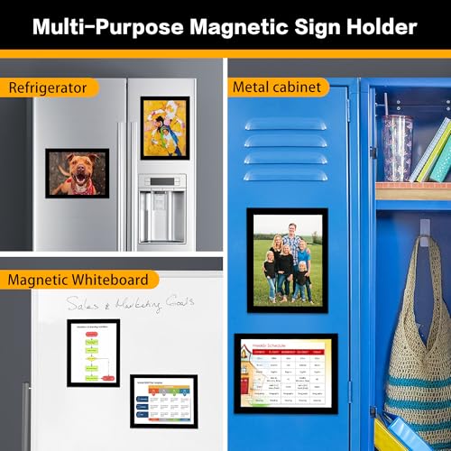 20-Pack Magnetic Sign Holders 8.5 x 11 - Magnetic Frames for Fridge & Metal Surfaces - File/Document/Paper Holders, Picture & Poster Display Frames for Home, Office, Store - color: Black, size: 20Pack 8.5"x11"