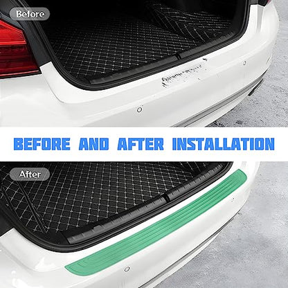 8sanlione Non-Slip Rubber Car Rear Bumper Guard Strip, Green/35.4"x2.7" - color: Green, size: 35.4"x2.7"