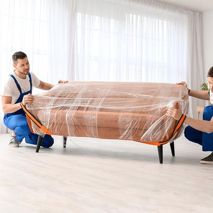 Stretch Film/Wrap, 20" x 1000' 80G With Handle, 4-Pack, Clear - size: Large Wrap 20" x 1000' 80G With Handle - 4-Pack