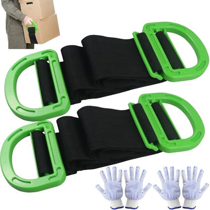 Adjustable Lifting Moving Straps, 1-Person Lifting Handle Straps with Anti-Slip Gloves, Furniture Moving Straps Support up to 600Lbs for Furniture, Boxes, House-Moving - style: 1-Person Lifting Handle Straps