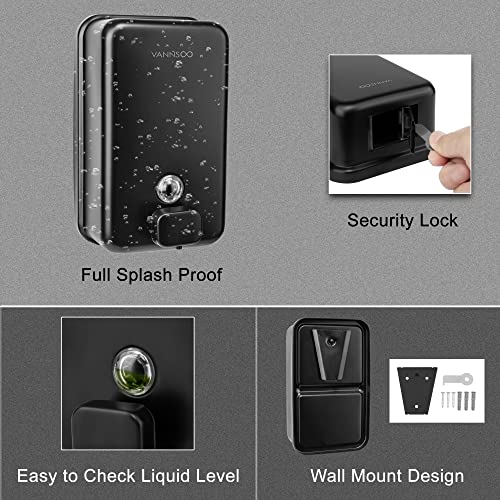 Wall Mounted Commercial Soap Dispenser Bathroom, Vertical Black - color: Vertical Black