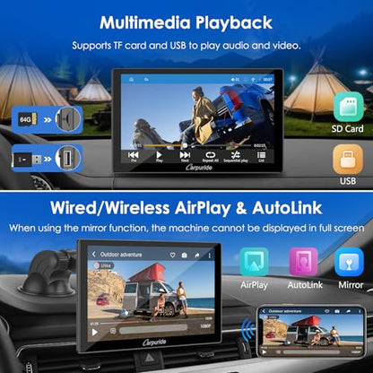 CARPURIDE 9 Inch Carplay Screen for Car, Compatible with Wireless/Wired - size: 9 inch