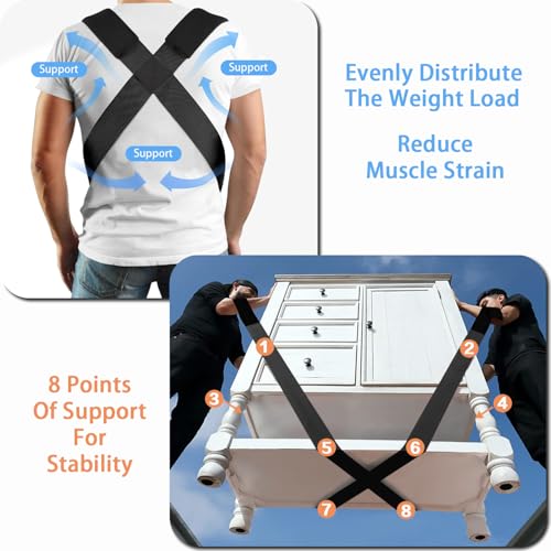 Moving Straps, 2-Person Lifting and Moving System, Appliance Or Furniture Moving Straps for Lifting, Heavy Lifting Straps Moving