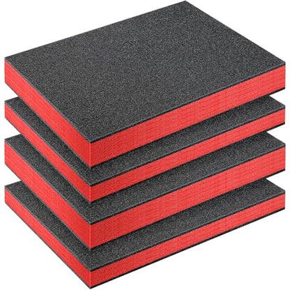 Outus 4 Pcs Polyethylene Foam, 16 x 12 x 1.5", 16 x 12 x 2", Red, Black - color: Red, Black, size: 16 x 12 x 1.5 Inch, 16 x 12 x 2 Inch
