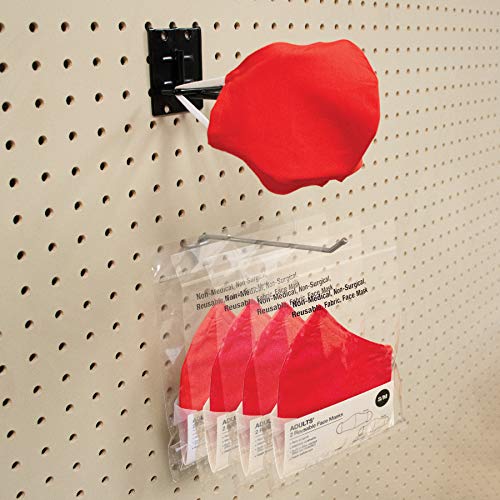 Gemco Group Retail Mask Display for Adult Size Mask, Attaches to Slatwall or Pegboard, Includes 6” Product Hook (3)