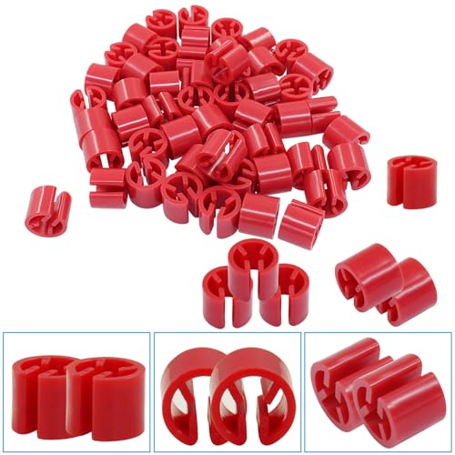 Clothes Hanger Marker Blank Clothing Tag Buckle, Red, 100Pcs - color: Red