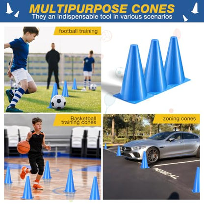 12 Inch Traffic Cones,12pcs Training Sports Cones,Parking Cones - color: blue