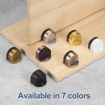 uxcell 4 Pack Low Dome Floor Door Stop 1.5" H x 1.65" W, Stainless Steel - color: Silver