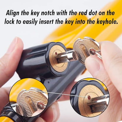 CARTMAN Adjustable Steering Wheel Lock, Anti-Theft Security Device, Yellow - color: Yellow