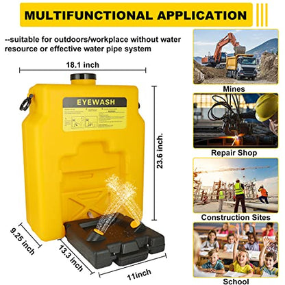 Portable Eyewash-Station Emergency OSHA-Approved Yeipower - Wall Mounted Eye Wash First Aid 14 Gallon Eye Irrigation Equipment