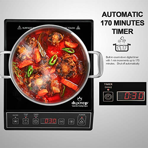 Duxtop 1800W Portable Induction Cooktop Countertop Burner, Black 9100MC - color: Black