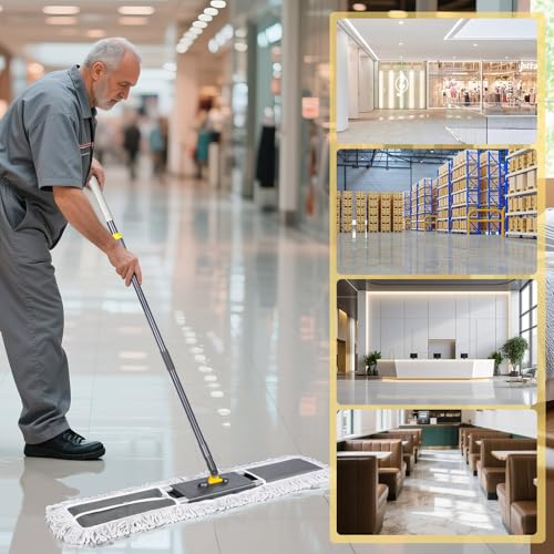 Masthome 36.2 in Large Dust Mop with Adjustable Long Handle 60 " - color: Grey Large