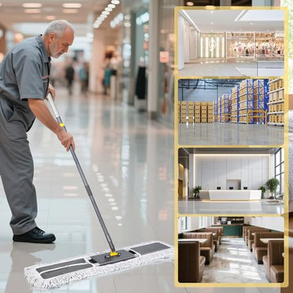 Masthome 36.2 in Large Dust Mop with Adjustable Long Handle 60 " - color: Grey Large