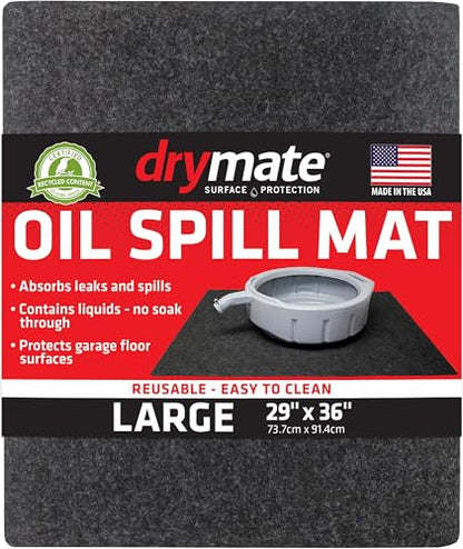 Drymate Oil Spill Mat, Premium Absorbent Oil Pads, USA Made, 29"x36" - size: 2'5" x 3' (Rectangular)
