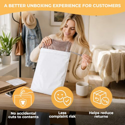 Metronic Poly Mailers 14.5x19 100Pcs White Large Shipping Bags for Clothes - color: White, size: 14.5x19 100PC - Upgraded Version