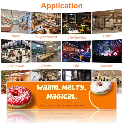 P1.86 Programmable LED Sign for Business, 25.2'' x 6.3'', App Control - size: 25.2" x 6.3" / 640mm