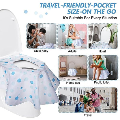 50 Packs Extra Large Disposable Toilet Seat Covers for Kids Adult, Dot
