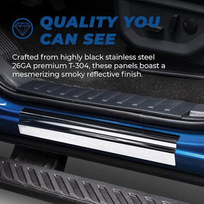 Putco Super Duty Logo Stainless Steel Door Sill Plates Kit - Fits Ford F250/F350/F450/F550 Crew Cab 2023-2027