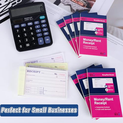 40 Pack Money & Rent Receipt Books, 2-Part Carbonless Receipt Books with Consecutive Numbering & Wraparound Cover, 3-11/32" x 5-5/8", Receipt Pads for Landlords, Small Business & Cash Payments - size: 3-11/32" x 5-5/8"-40 PCS, style: Rent Receipt Book Sty