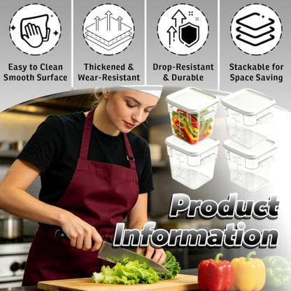 4 Pack 4QT Commercial Clear Food Storage Containers with Lid, NSF - color: White, size: 4Qt-4 Pack