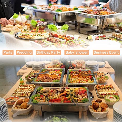 Food Warmers For Parties [2 Pack] 8QT Stainless Steel Chafing Dish Buffet Set,Party Wedding Event Warming Trays For Food With 1*Full Tray+2*Half Trays - size: Model 2