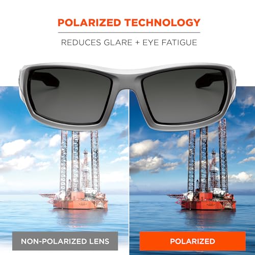 Ergodyne Skullerz Odin Polarized Safety Sunglasses - color: Matte Gray Frame, Polarized Smoke Lens