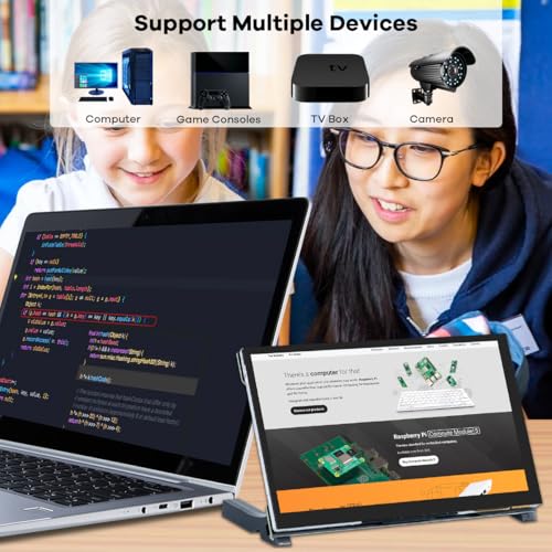 Hosyond 7 Inches Touchscreen IPS LCD Display Panel 1024×600 HDMI Capacitive Touch Screen for Raspberry Pi5/Pi4/Pi3/ZERO 2W, BB Black, Windows - size: 7 inches