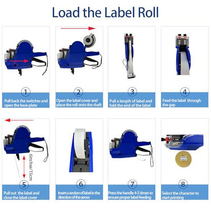 2 Line Price Gun, 2400 Color Labels 3 Ink Rolls Retail Store - color: Sunflower Yellow