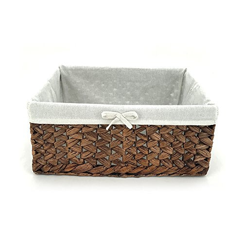 Water Hyacinth Storage Basket Small with Metal Frame & Removable Liner - size: Small