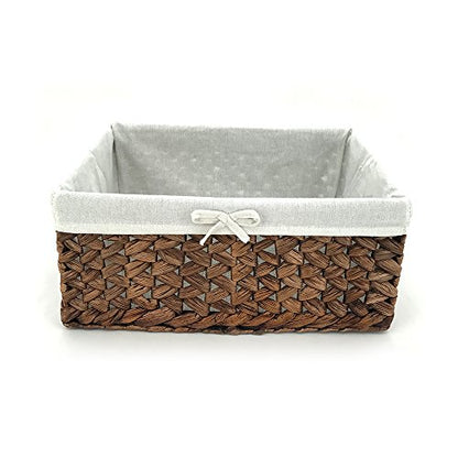 Water Hyacinth Storage Basket Small with Metal Frame & Removable Liner - size: Small