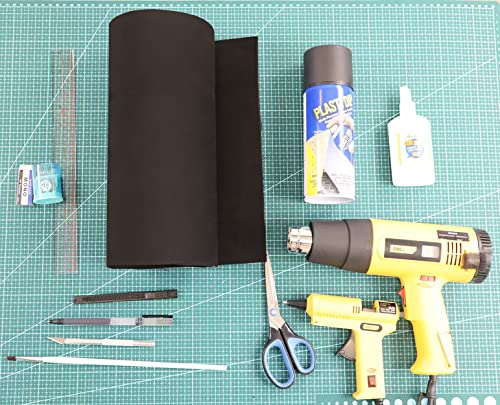 OISAKLD EVA Foam 2mm-10mm 13.7"×39" Craft Foam Sheet 74 kg/m³ Cosplay Foam for Craft Model Cosplay 3mm - color: Black, size: 3mm -Thickness