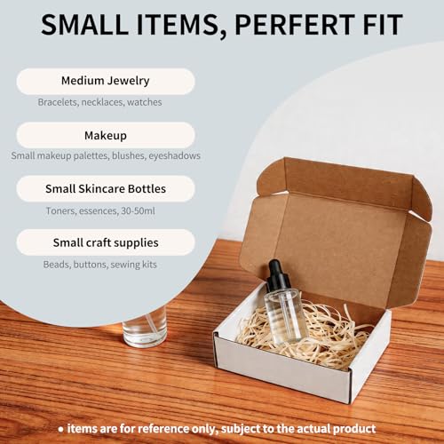 Fishat 7" x 5" x 2" White Corrugated Cardboard Shipping Boxes Set of 25 - size: 7" x 5" x 2"