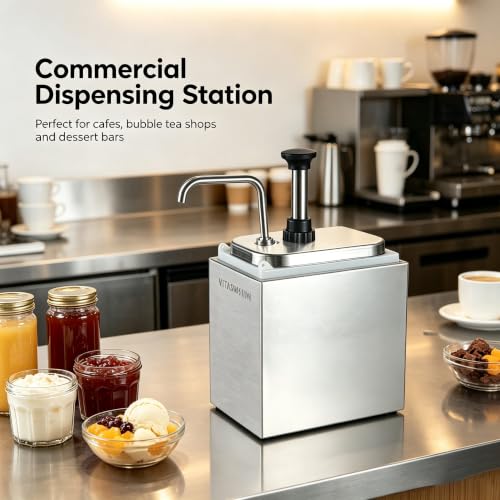 2L Sauce Pump Dispenser, Stainless Steel 1-Head - color: 2.11qt