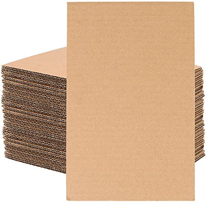 JAPCHET 100 Pack 9 x 6 Inch Brown Corrugated Cardboard Sheets, Flat Corrugated Cardboard Filler Insert Sheet Pads Squares Bulk, for Packing, Mailing, DIY Art Supplies, 2mm Thickness - size: 6x9