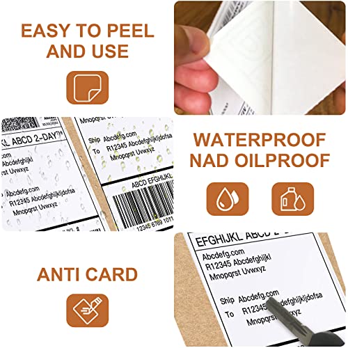 MFLABEL 4x6 Direct Thermal Labels (4000 Labels) 4" x 6" Perforated Shipping Labels Compatible with Zebra Printers Fanfold Thermal Label Stickers for Shipping Packages - 4 Stacks White Labels - size: 1000 Labels/Stacks White