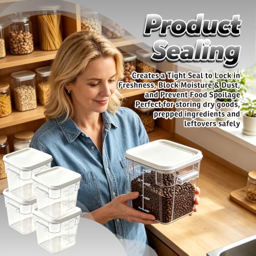 4 Pack 4QT Commercial Clear Food Storage Containers with Lid, NSF - color: White, size: 4Qt-4 Pack