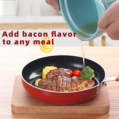 ONTUBE Ceramic Bacon Grease Container Keeper with Strainer 17oz,Turquoise - color: Turquoise