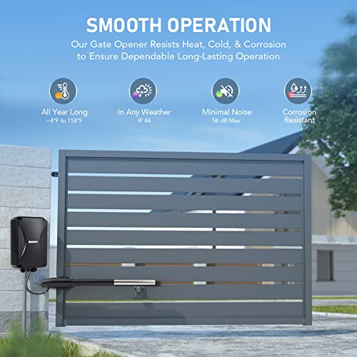 CO-Z Automatic Gate Opener Kit, App Compatible Smart Single Swing Gate Opener for Doors up to 660lb 5.9ft with Remote Controls Release Keys, Electric Gate Opening System for Driveway Home - style: Single 660lb with APP