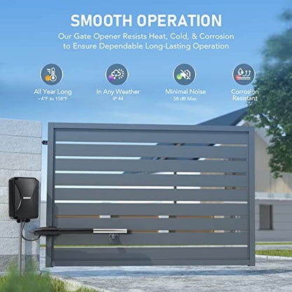 CO-Z Automatic Gate Opener Kit, App Compatible Smart Single Swing Gate Opener for Doors up to 660lb 5.9ft with Remote Controls Release Keys, Electric Gate Opening System for Driveway Home - style: Single 660lb with APP