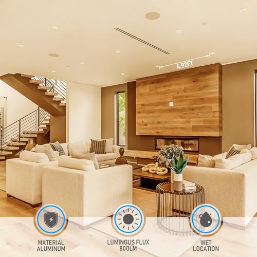 TORCHSTAR 8-Pack 5CCT 4 Inch LED Recessed Light Canless, White - color: White-5CCT, size: 4 Inch