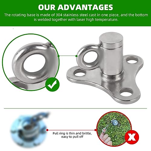 iklekione Dog Tie Out Stake, 304 Stainless Steel Outdoor Anti-Rust Dog Run