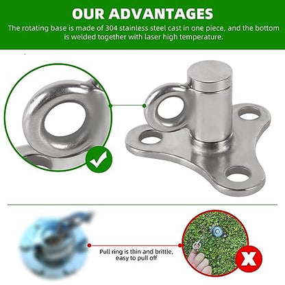 iklekione Dog Tie Out Stake, 304 Stainless Steel Outdoor Anti-Rust Dog Run