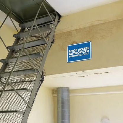 Classic Framed Roof Access Authorized Personnel Only Sign (Brushed Silver) - Large - color: Brushed Silver, size: Large (6" x 8")