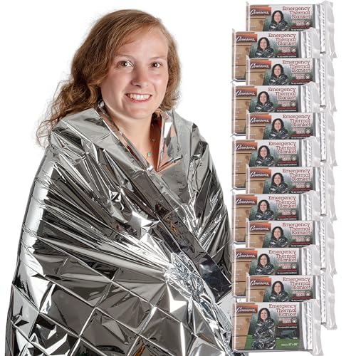 Grizzly Gear Emergency Mylar Thermal Blankets (12 Pack) Survival Kit - size: 12-Pack