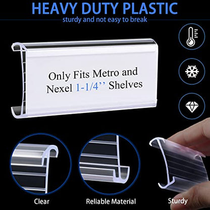 Yulejo 100 Pcs Wire Shelf Label Holders, 100 Pcs Paper Inserts